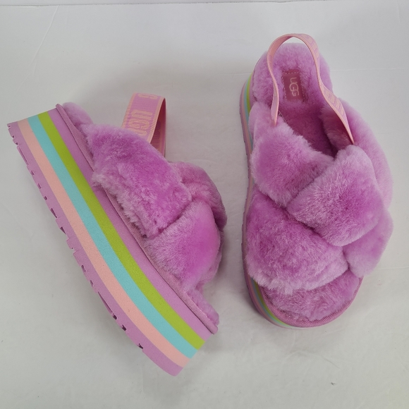 UGG Disco Knot Shearling Platform Sandals Wildflower Light Purple - Main Image